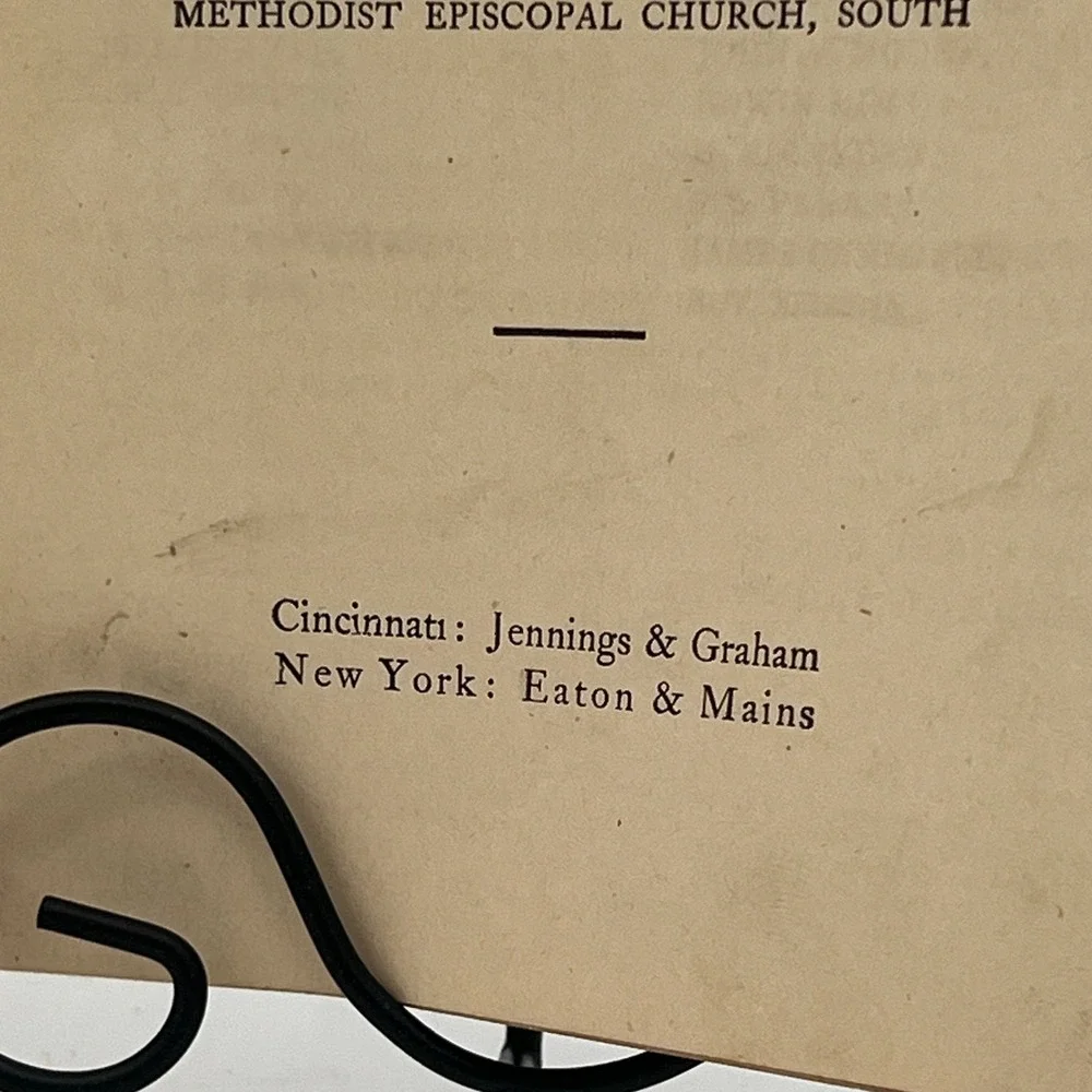 Methodist Hymnal Joint Church Edition‎ Organist Inscribed Antique 1905 Intact